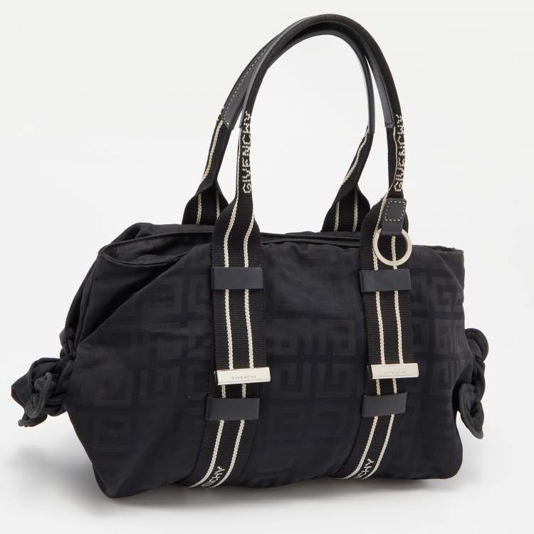 Pre Owned Givenchy Black Nylon and Leather Bow Baguette Bag