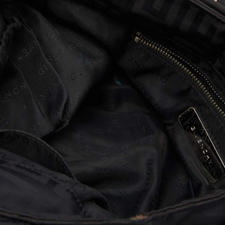 Pre Owned Givenchy Black Nylon and Leather Bow Baguette Bag