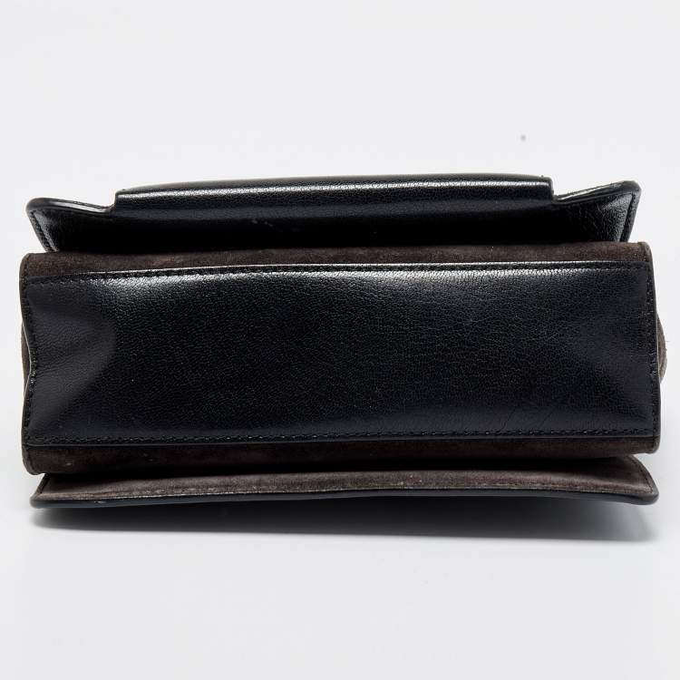 Pre Owned Givenchy Black Leather and Suede Small GV3 Shoulder Bag