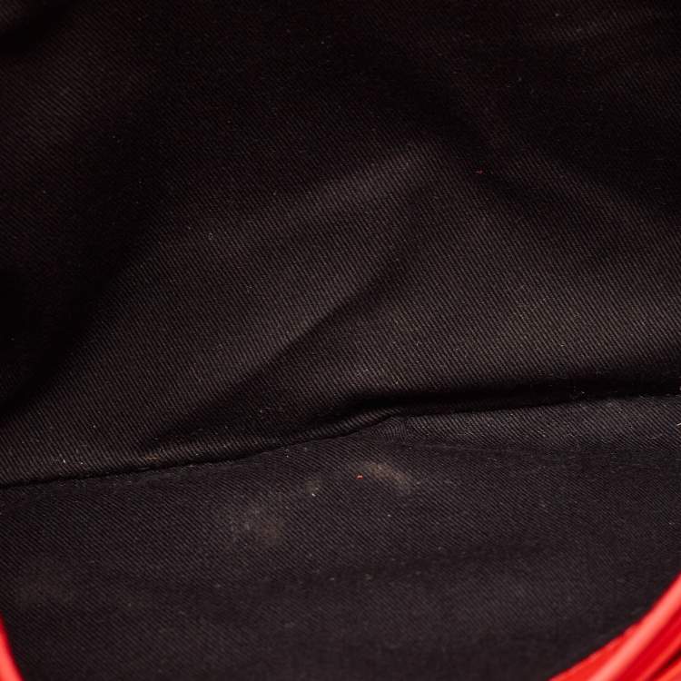Pre Owned Givenchy Red Python Embossed Antigona Envelope Clutch
