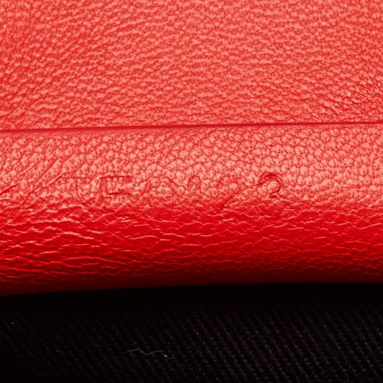 Pre Owned Givenchy Red Python Embossed Antigona Envelope Clutch
