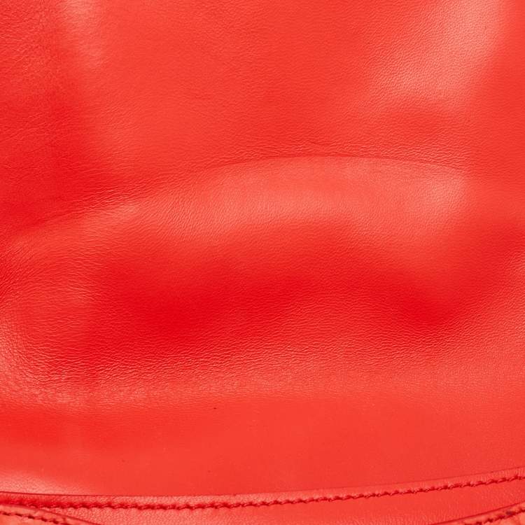 Pre Owned Givenchy Red Python Embossed Antigona Envelope Clutch