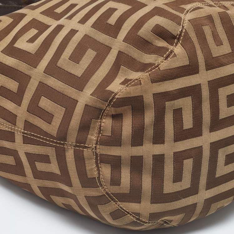 Pre Owned Givenchy Beige/Brown Monogram Canvas and Leather Hobo