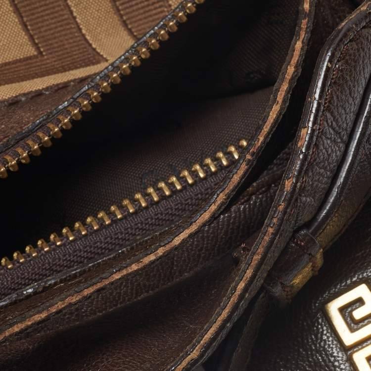 Pre Owned Givenchy Beige/Brown Monogram Canvas and Leather Hobo