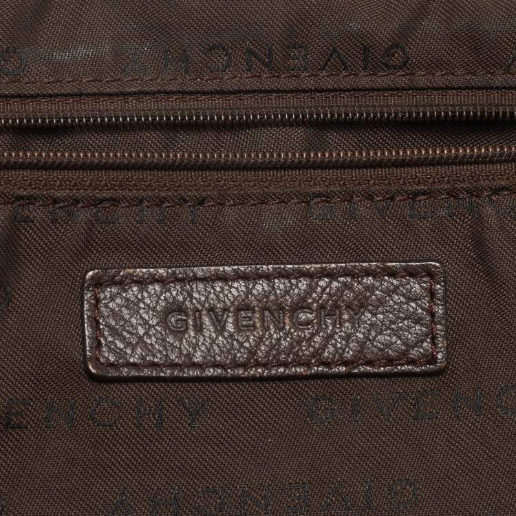 Pre Owned Givenchy Beige/Brown Monogram Canvas and Leather Hobo