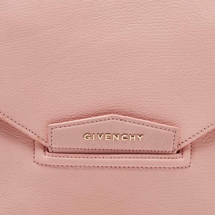 Pre Owned Givenchy Light Pink Leather Antigona Envelope Clutch