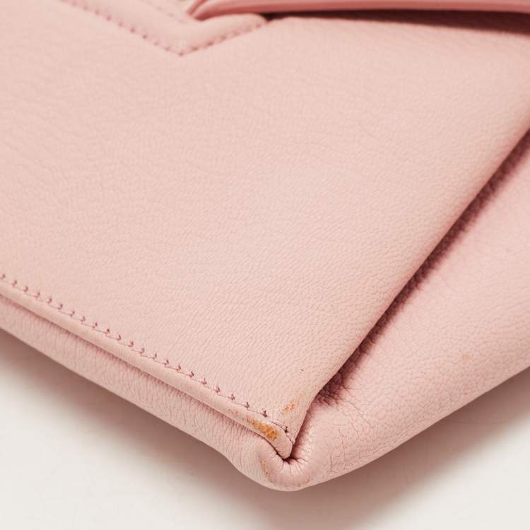 Pre Owned Givenchy Light Pink Leather Antigona Envelope Clutch