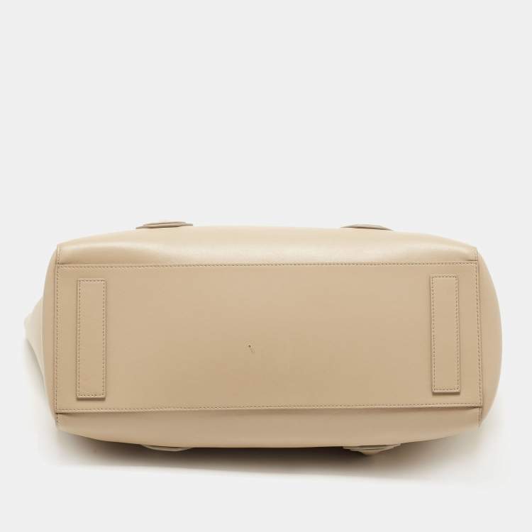 Pre Owned Givenchy Beige Soft Leather Antigona Lock Tote 