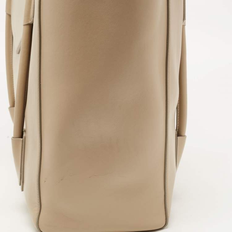 Pre Owned Givenchy Beige Soft Leather Antigona Lock Tote 