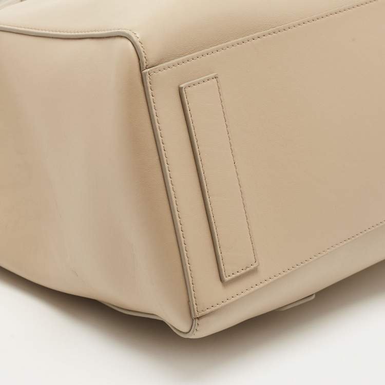 Pre Owned Givenchy Beige Soft Leather Antigona Lock Tote 