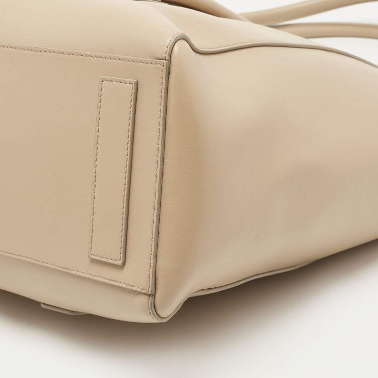 Pre Owned Givenchy Beige Soft Leather Antigona Lock Tote 