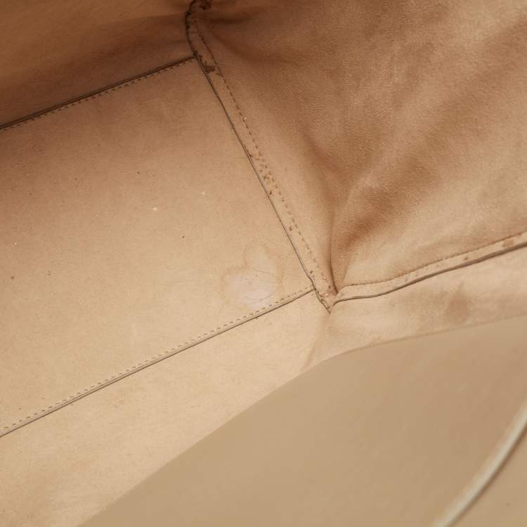 Pre Owned Givenchy Beige Soft Leather Antigona Lock Tote 