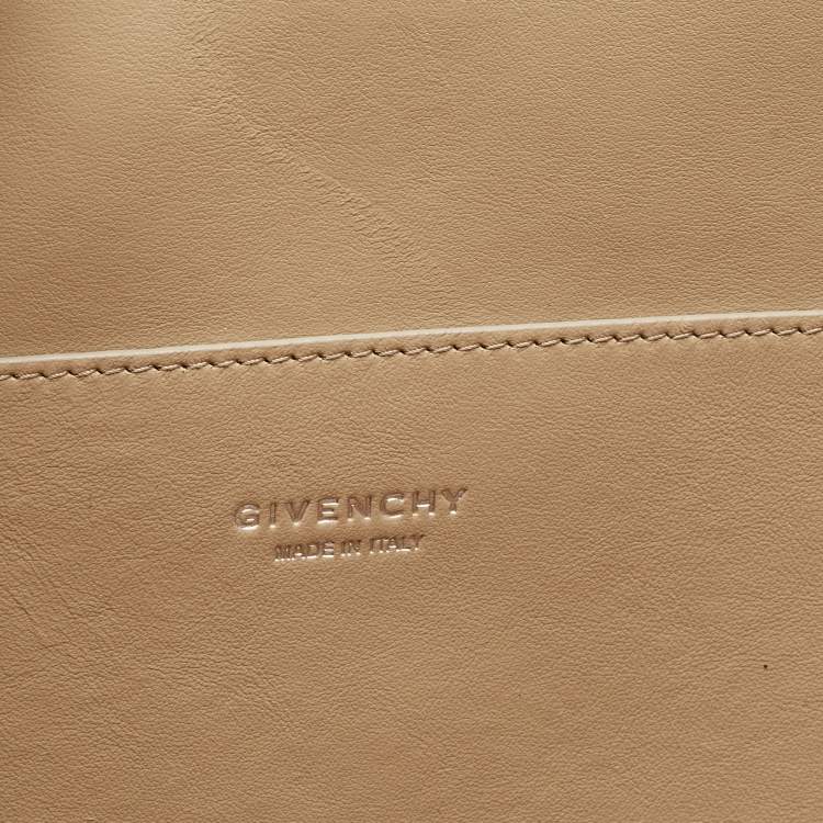 Pre Owned Givenchy Beige Soft Leather Antigona Lock Tote 