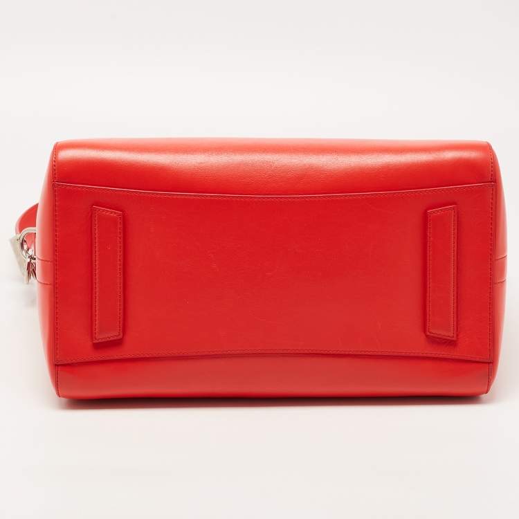 Pre Owned Givenchy Red Leather Medium Antigona Satchel