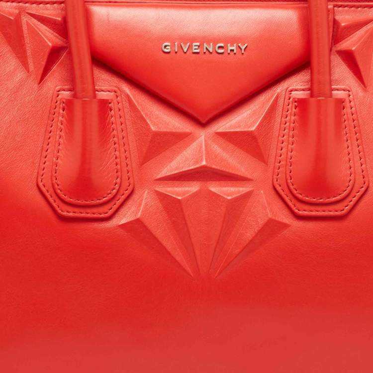 Pre Owned Givenchy Red Leather Medium Antigona Satchel