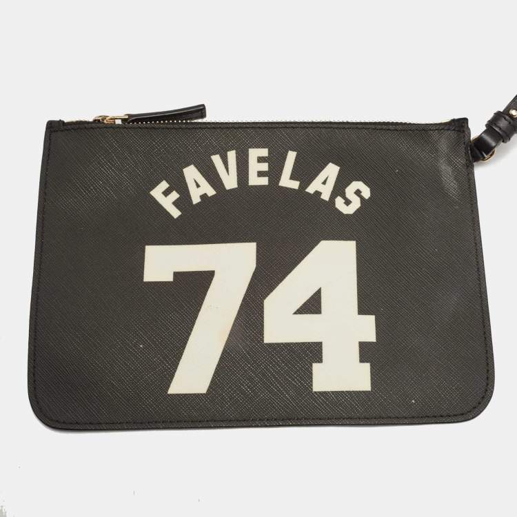 Pre Owned Givenchy Black Coated Canvas and Leather Favelas 74 Tote