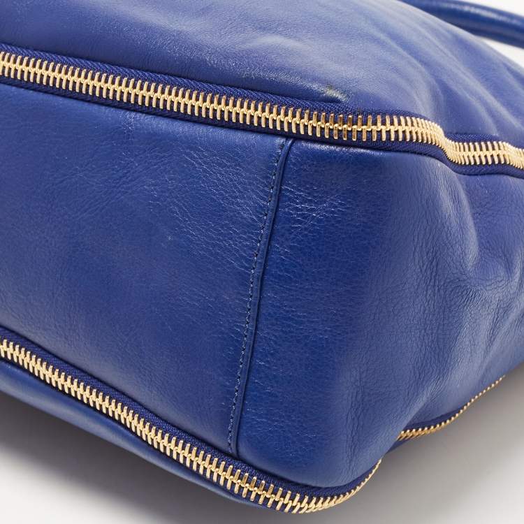 Pre Owned Givenchy Blue Leather Zipped Detail Tote