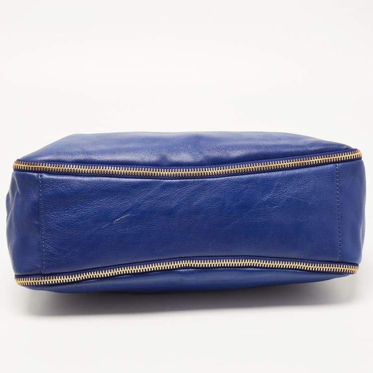 Pre Owned Givenchy Blue Leather Zipped Detail Tote