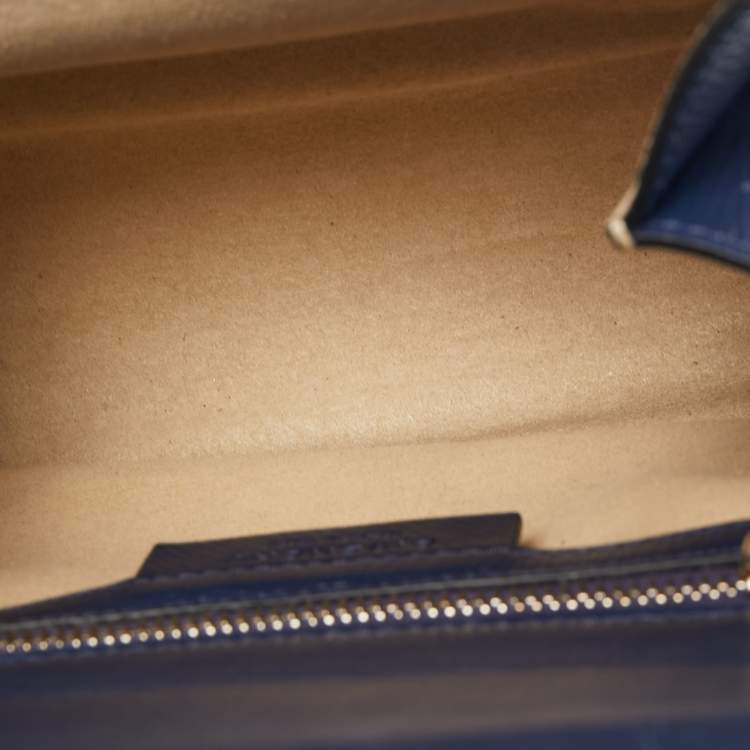 Pre Owned Givenchy Navy Blue Leather Mini Pandora Box Crossbody Bag