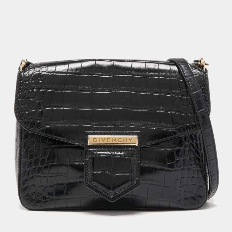 Givenchy croc discount embossed leather handbag