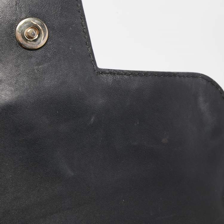 Pre Owned Givenchy Black Croc Embossed Leather Nobile Crossbody Bag 