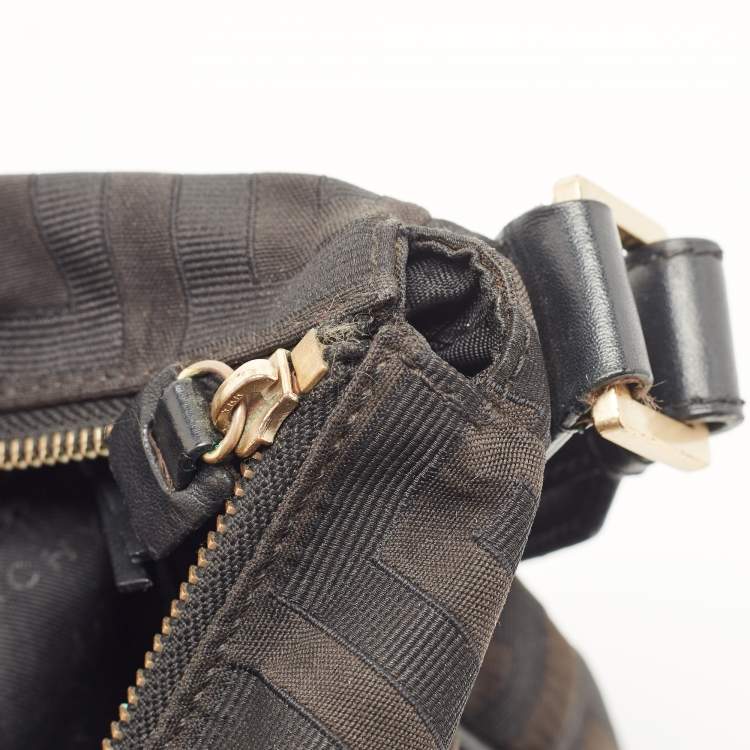 Pre Owned Givenchy Black Monogram Canvas and Leather Double Pocket Shoulder Bag