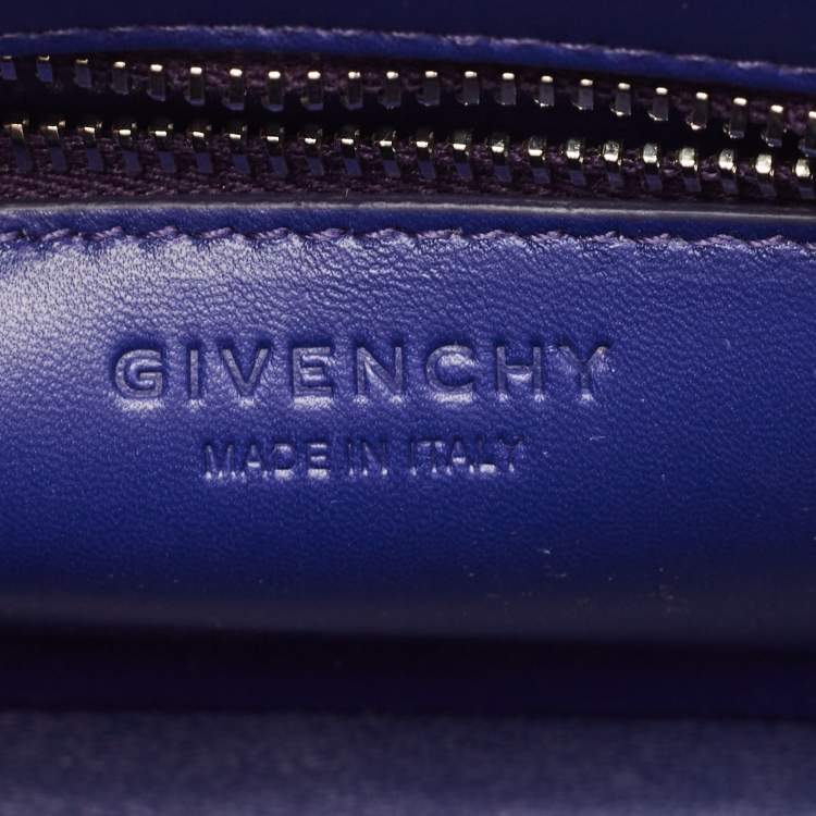 Pre Owned Givenchy Blue Shine Python Mini Horizon Crossbody Bag