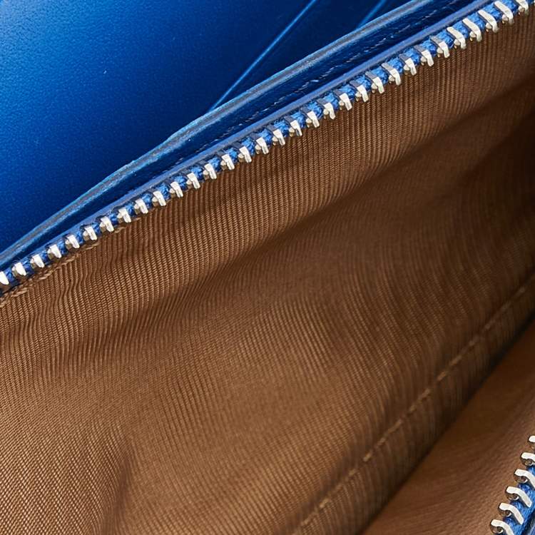 Pre Owned Givenchy Blue Leather Pandora Wallet on Chain