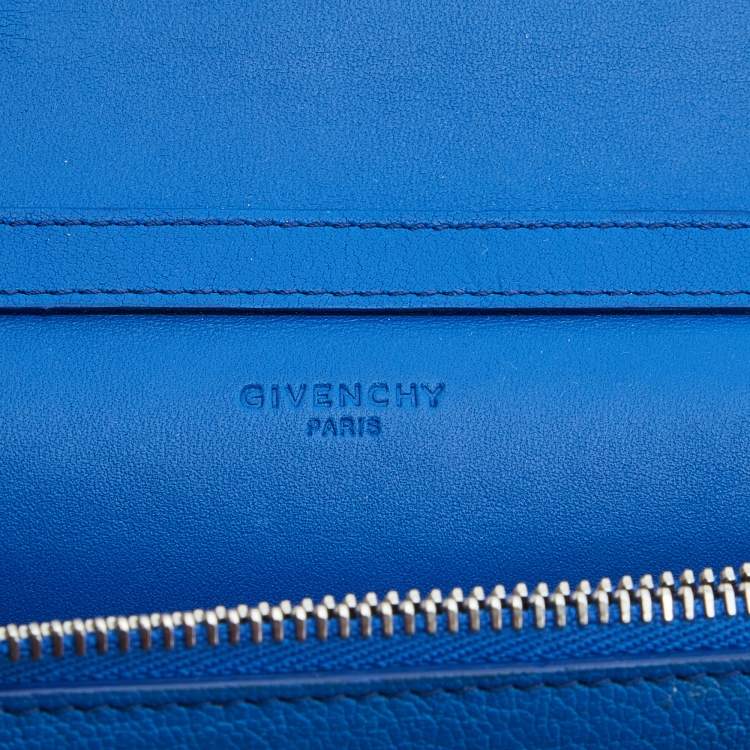 Pre Owned Givenchy Blue Leather Pandora Wallet on Chain
