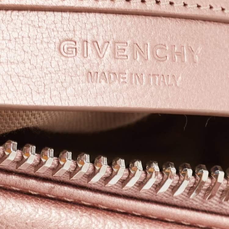Pre Owned Givenchy Metallic Pink Leather Small Antigona Satchel