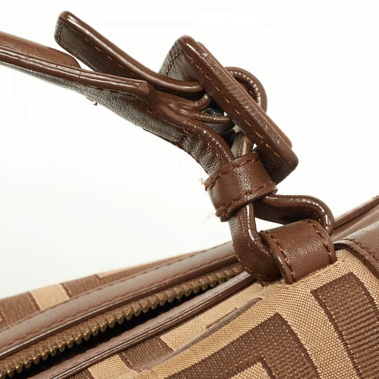 Pre Owned Givenchy Brown Monogram Canvas and Leather Top Handle Bag