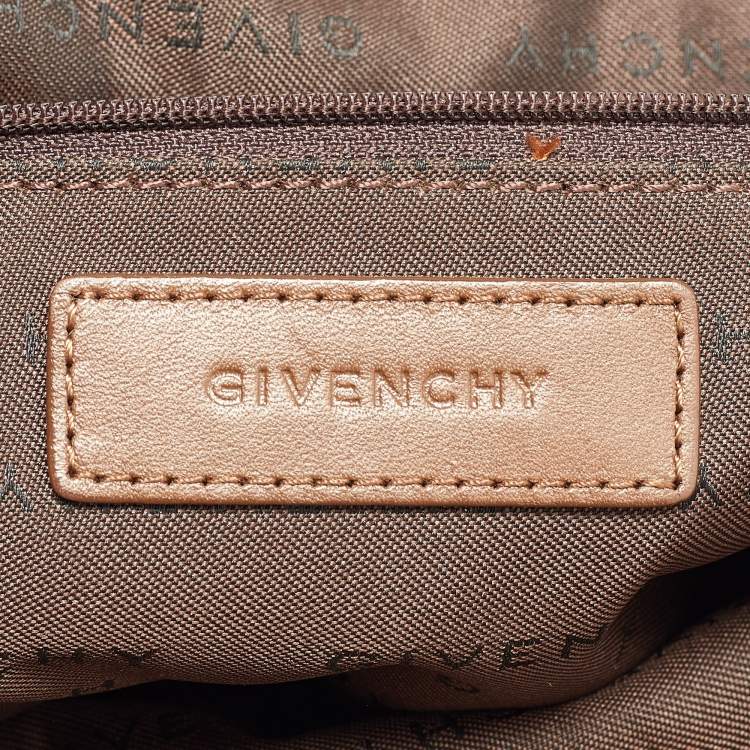Pre Owned Givenchy Brown Monogram Canvas and Leather Top Handle Bag