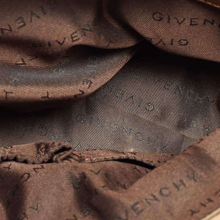 Pre Owned Givenchy Brown Monogram Canvas and Leather Top Handle Bag