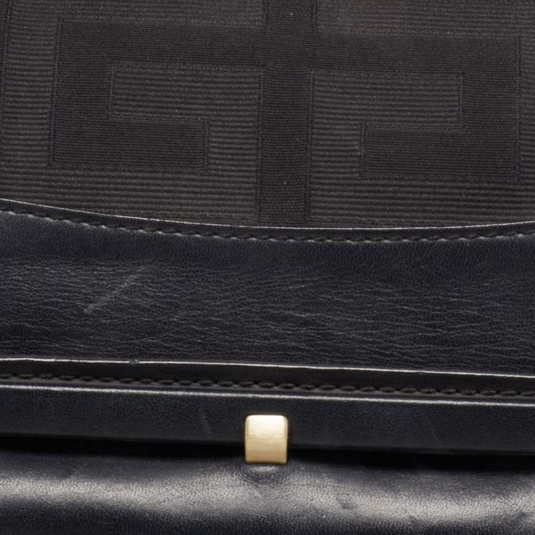 Pre Owned Givenchy Black Monogram Canvas and Leather Top Handle Bag