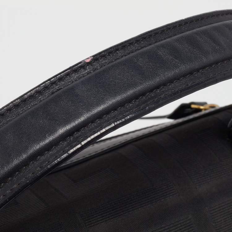 Pre Owned Givenchy Black Monogram Canvas and Leather Top Handle Bag