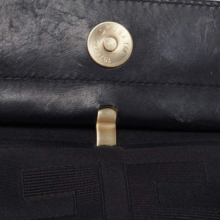 Pre Owned Givenchy Black Monogram Canvas and Leather Top Handle Bag