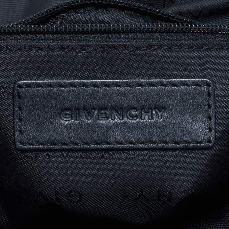 Pre Owned Givenchy Black Monogram Canvas and Leather Top Handle Bag