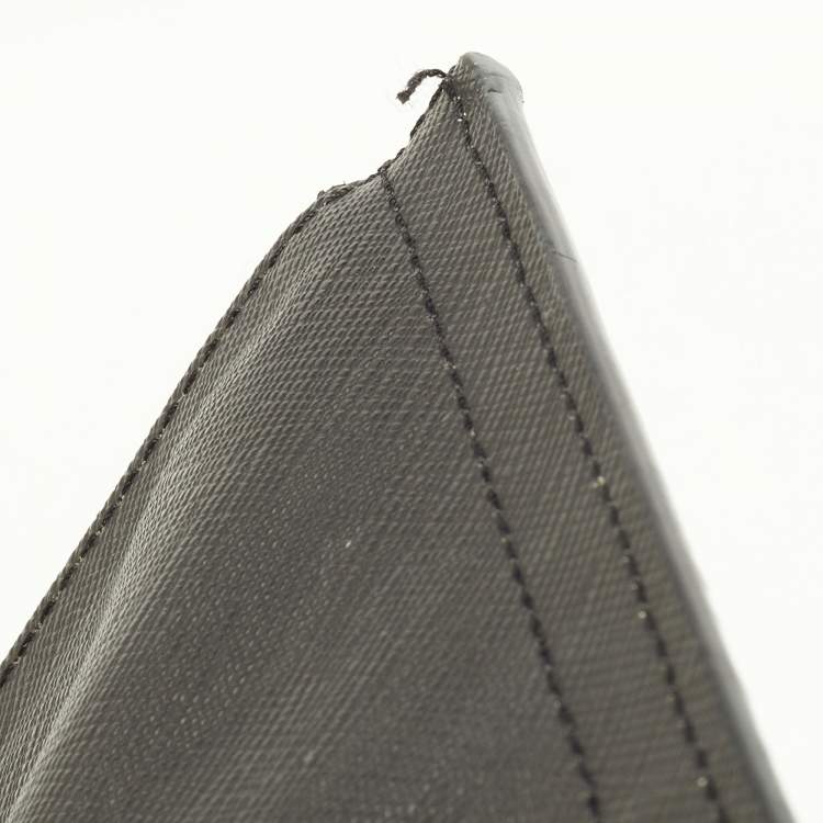 Pre Owned Givenchy Black Leather Graphic Print Zip Pouch