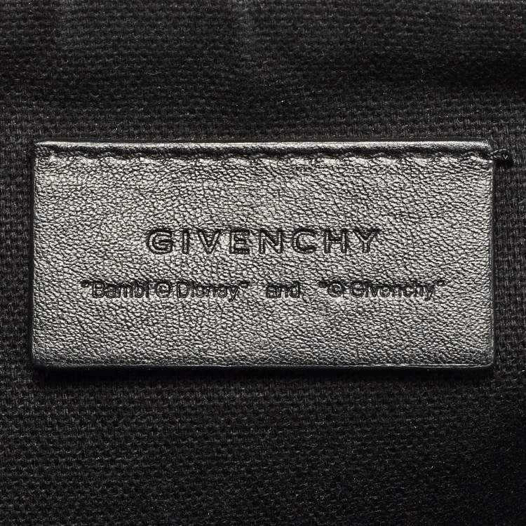 Pre Owned Givenchy Black Leather Graphic Print Zip Pouch
