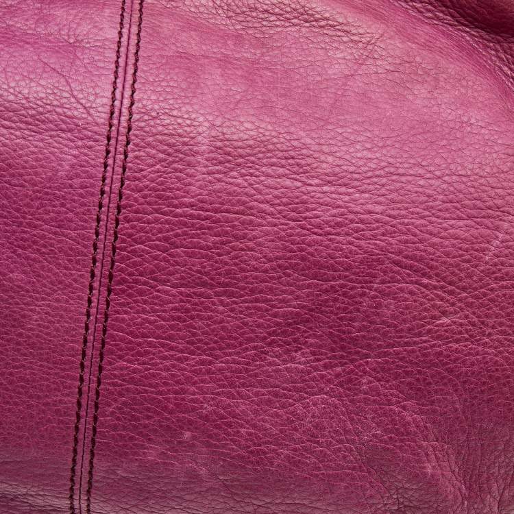 Pre Owned Givenchy Purple Leather Logo Hobo