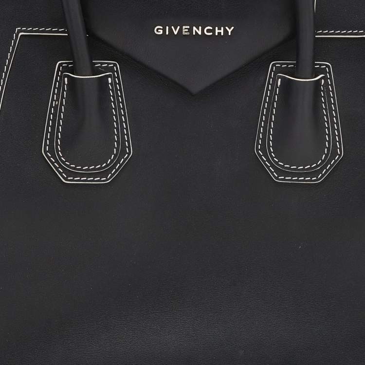 Pre Owned Givenchy Black Leather Medium Antigona Satchel