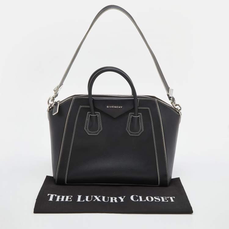 Pre Owned Givenchy Black Leather Medium Antigona Satchel