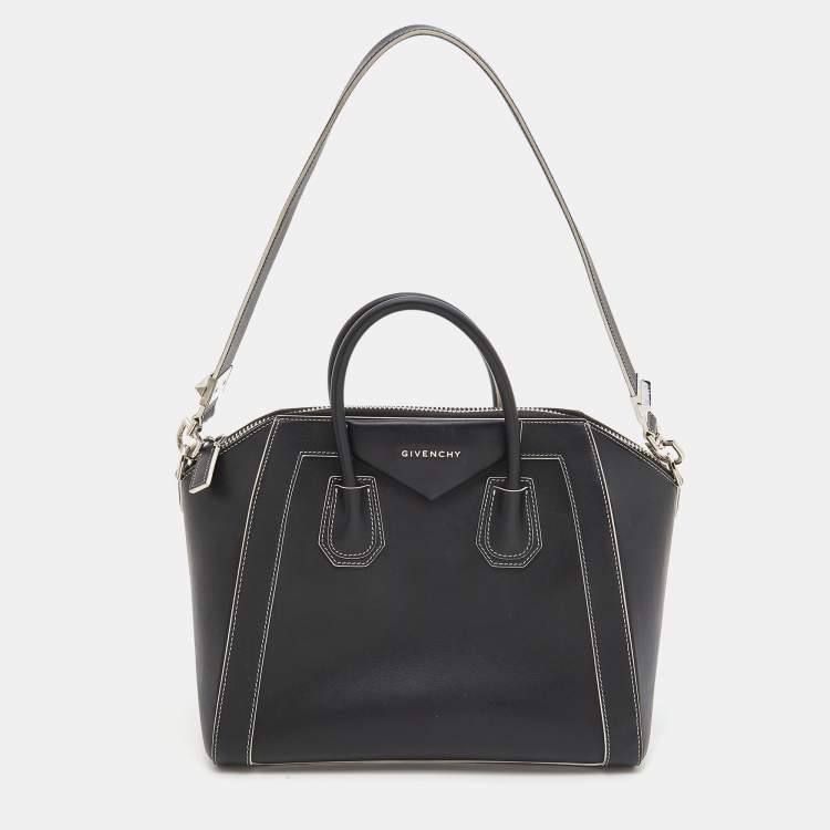 Pre Owned Givenchy Black Leather Medium Antigona Satchel