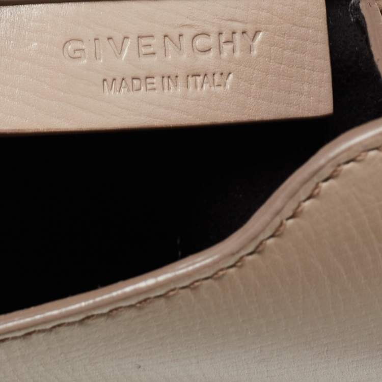 Pre Owned Givenchy Beige Leather Mini Pandora Box Crossbody Bag