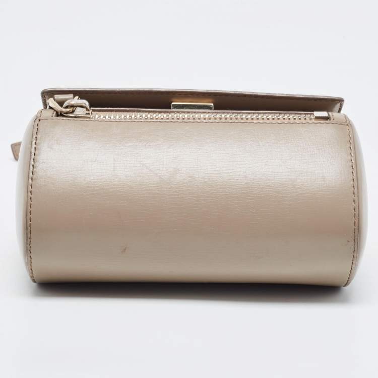 Pre Owned Givenchy Beige Leather Mini Pandora Box Crossbody Bag