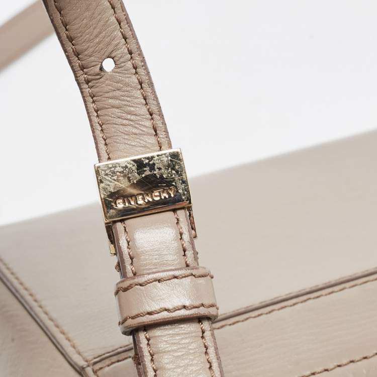 Pre Owned Givenchy Beige Leather Mini Pandora Box Crossbody Bag