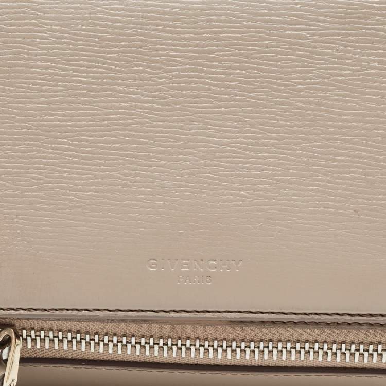 Pre Owned Givenchy Beige Leather Mini Pandora Box Crossbody Bag