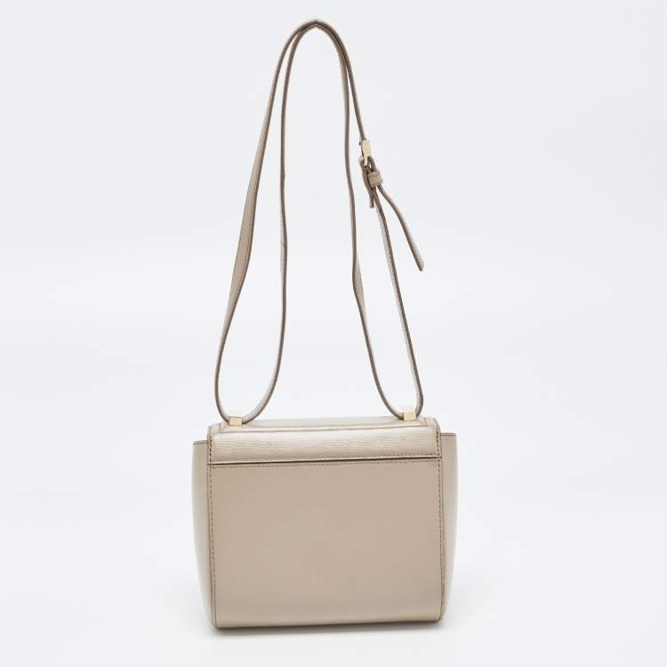 Pre Owned Givenchy Beige Leather Mini Pandora Box Crossbody Bag