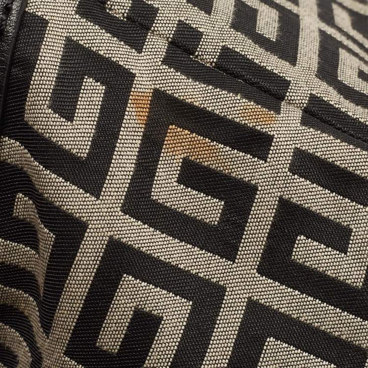 Pre Owned Givenchy Black/Grey Monogram Canvas and Leather Hobo