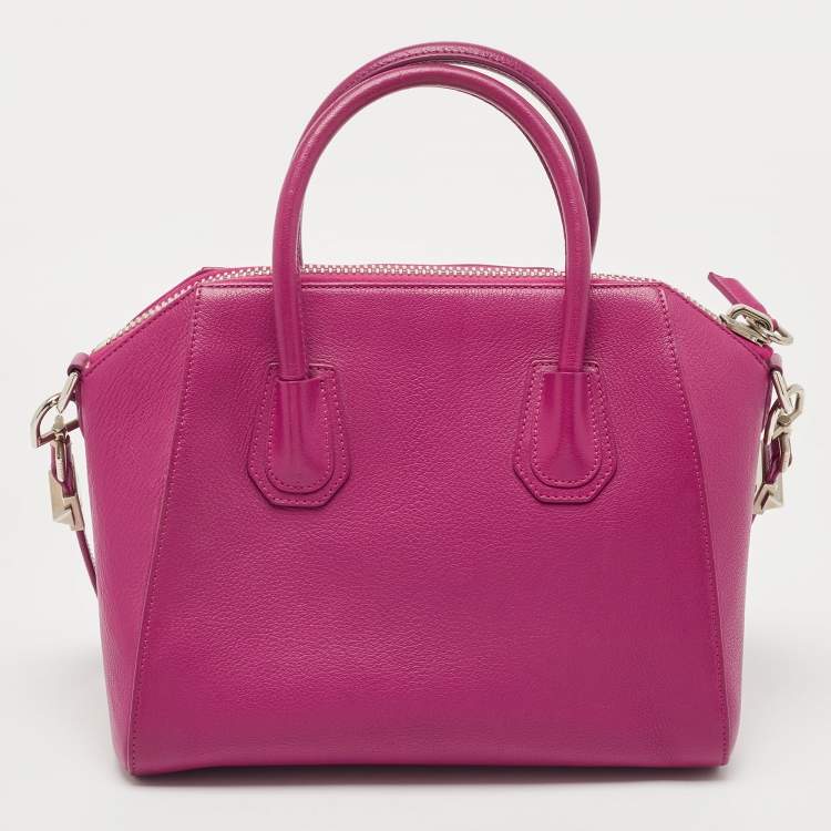 Pre Owned Givenchy Magenta Leather Small Antigona Satchel